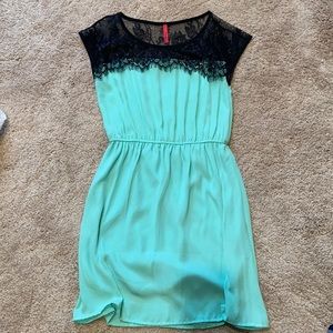Mint and black dress